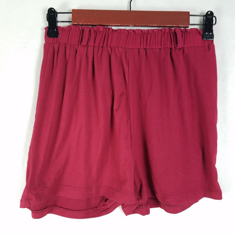 Love Fit Shorts Womens 24 Red High Rise Casual Pull On Stretch Waist by Galit